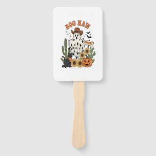 Cow Spot Ghost Western-Funny Halloween Hand Fan