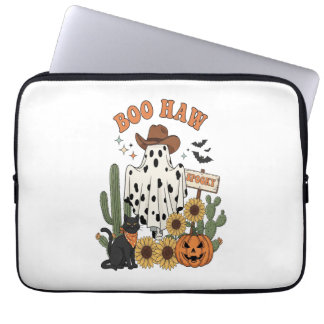 Cow Spot Ghost Western-Funny Halloween Laptop Sleeve