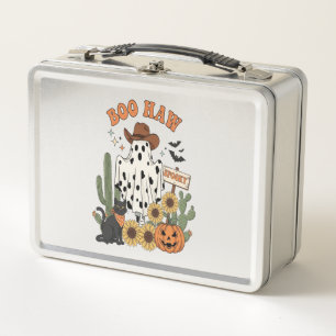 Cow Spot Ghost Western-Funny Halloween Metal Lunch Box