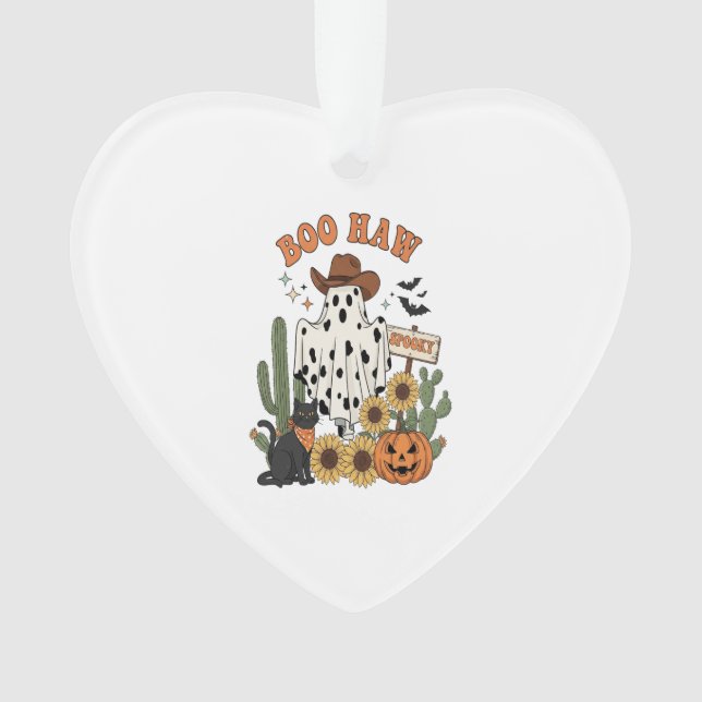 Cow Spot Ghost Western-Funny Halloween Ornament (Front)