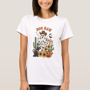 Cow Spot Ghost Western-Funny Halloween T-Shirt