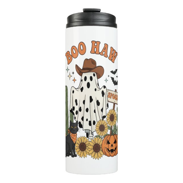 Cow Spot Ghost Western-Funny Halloween Thermal Tumbler (Front)
