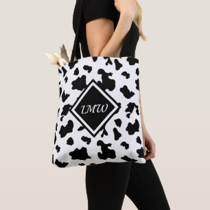 Cow Spot Pattern - Monogram Tote Bag