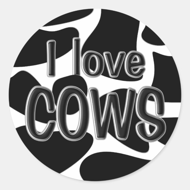 Cow Spots Classic Round Sticker (Front)