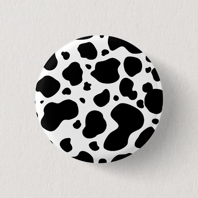 Cow Spots Pattern Black and White Animal Print 3 Cm Round Badge (Front)