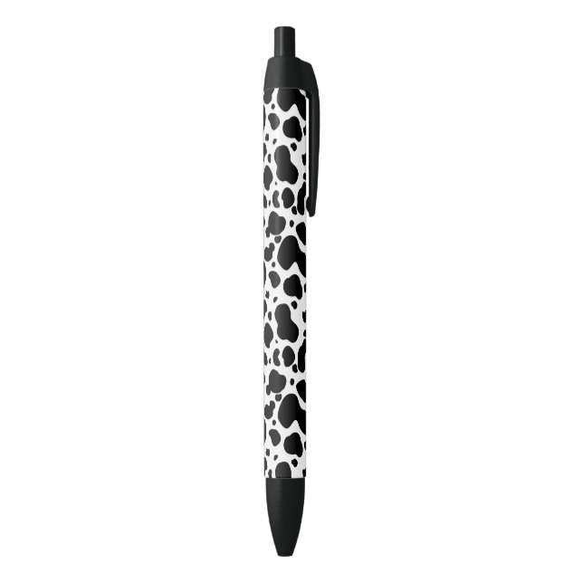 Cow Spots Pattern Black and White Animal Print Black Ink Pen (Bottom (Vertical))