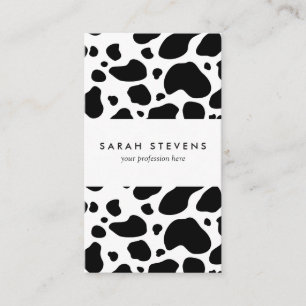Cow Spots Pattern Black and White Animal Print Business Card