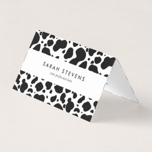 Cow Spots Pattern Black and White Animal Print Business Card
