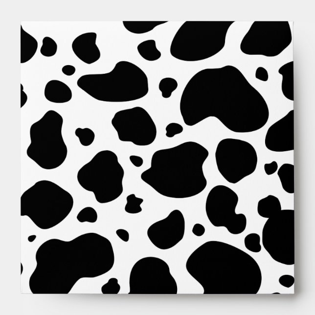 Cow Spots Pattern Black and White Animal Print Envelopes (Front)