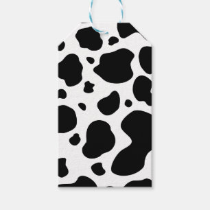 Cow Spots Pattern Black and White Animal Print Gift Tags