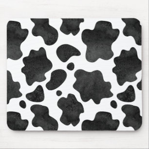 Cow Spots Pattern Black and White Animal Print Mouse Mat