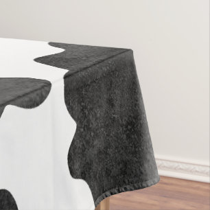 Cow Spots Pattern Black and White Animal Print Tablecloth