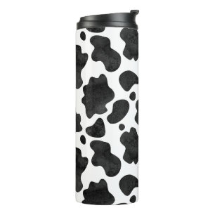 Cow Spots Pattern Black and White Animal Print Thermal Tumbler