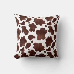 Cow Spots Pattern Brown and White Animal Print Cushion