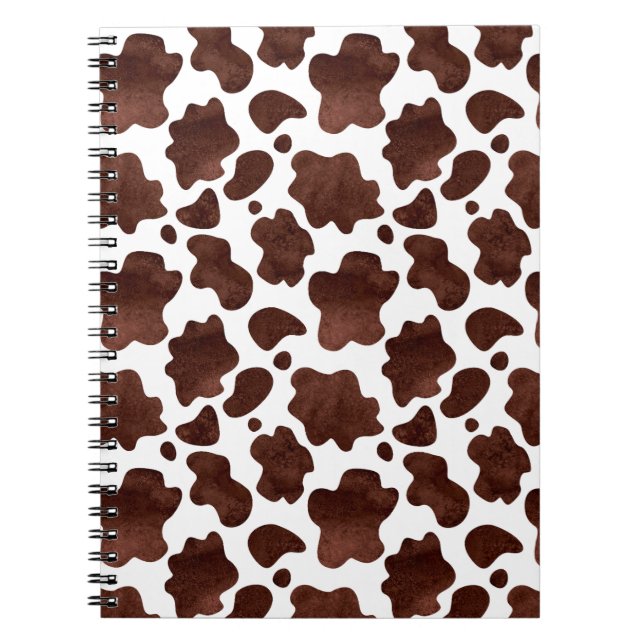 Cow Spots Pattern Brown and White Animal Print Notebook (Front)