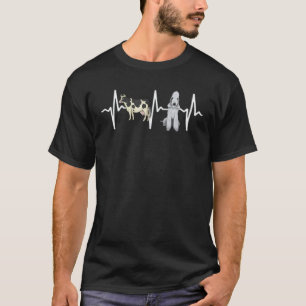 Cow Spotted Bedlington Terrier Heartbeat Dog T-Shirt