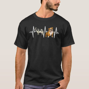 Cow Spotted Bulldog Heartbeat Dog T-Shirt