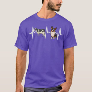 Cow Spotted Cardigan Welsh Corgi Heartbeat Dog Lov T-Shirt
