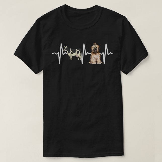 Cow Spotted Tibetan Terrier Heartbeat Dog Lover  T-Shirt (Design Front)