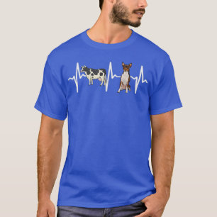 Cow Spotted Toy Fo Terrier Heartbeat Dog Lover T-Shirt