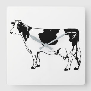Cow Square Wall Clock