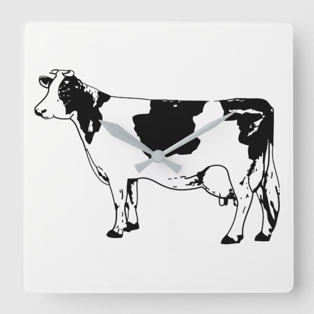 Cow Square Wall Clock (Front)