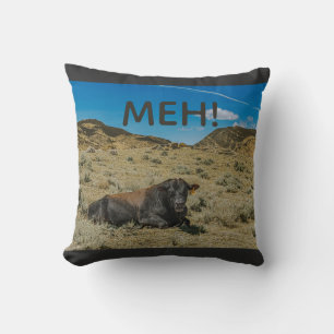 COW STEER cow says MEH no moo on the farm Cushion