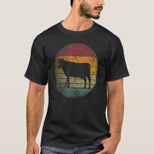 Cow Sun Retro Vintage Farm Farming Diary Milk T-Shirt