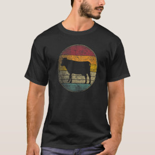 Cow Sun Retro Vintage Farm Farming Diary Milk T-Shirt