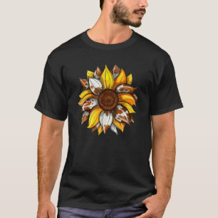 Cow Sunflower Cow Girl Floral Heifer Farm T-Shirt