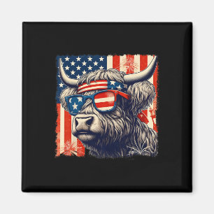 Cow Sungles American Flag 4th Of July Farmer Magnet