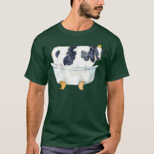 Cow taking bath watercolor painting T-Shirt