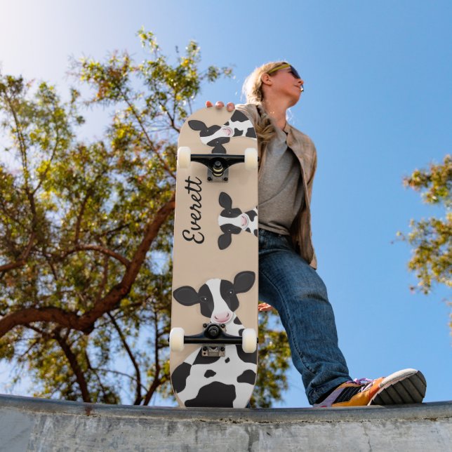 Cow Tan Animal Name Skateboard (Outdoor 1)