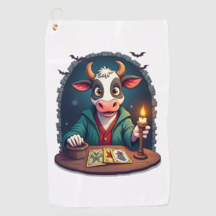 Cow Tarot of Terror Golf Towel