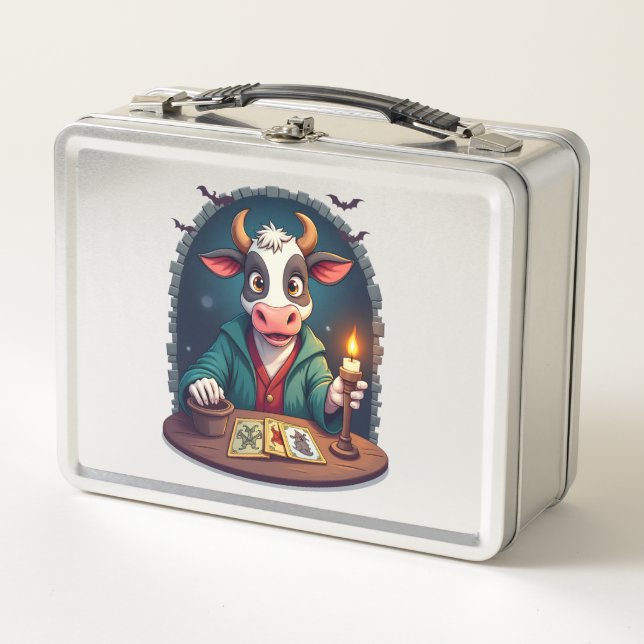 Cow Tarot of Terror Metal Lunch Box (Front)