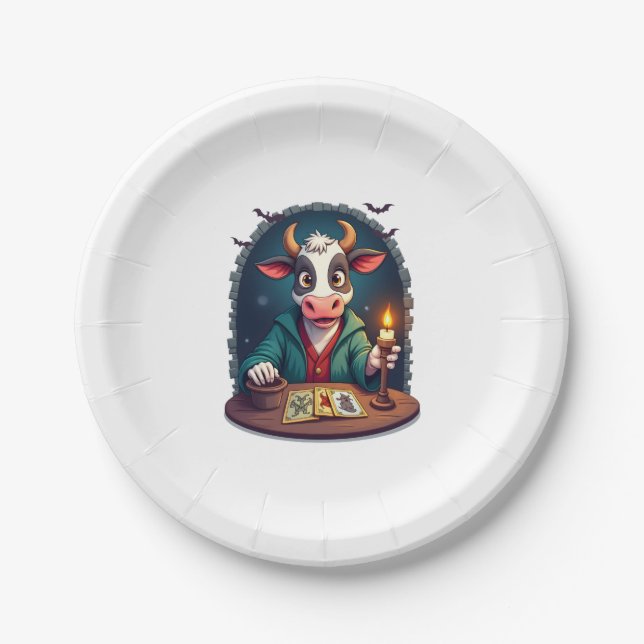 Cow Tarot of Terror Paper Plate (Front)