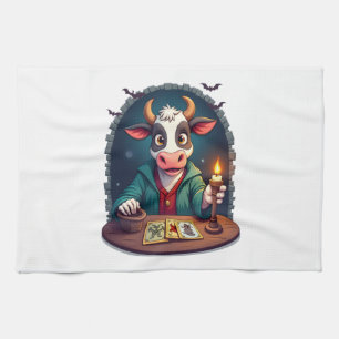 Cow Tarot of Terror Tea Towel