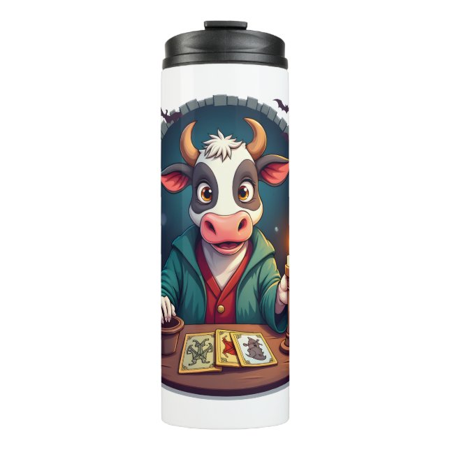 Cow Tarot of Terror Thermal Tumbler (Front)
