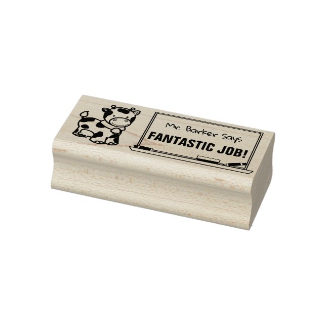 Cow - Teacher Says.. Fantastic Job! Wooden Stamp (Stamp)