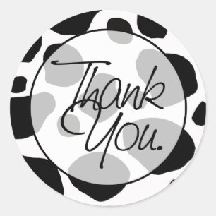 Cow Thank You Classic Round Sticker