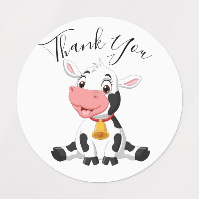 cow thank you  Labels (Design 1)