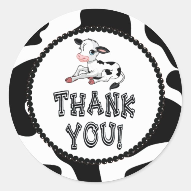 Cow Thank You Stickers (Front)