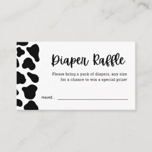 Cow Theme Baby Shower Diaper Raffle Tickets Enclosure Card