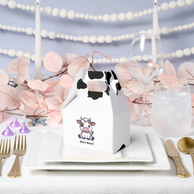 Cow Theme First Birthday Favour Box (Wedding)