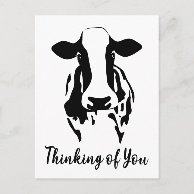 Cow Thinking of You Hello Miss You Farm Farmer Postcard (Front)