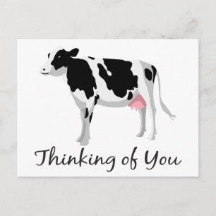 Cow Thinking of You Hello Miss You Farm Farmer Postcard