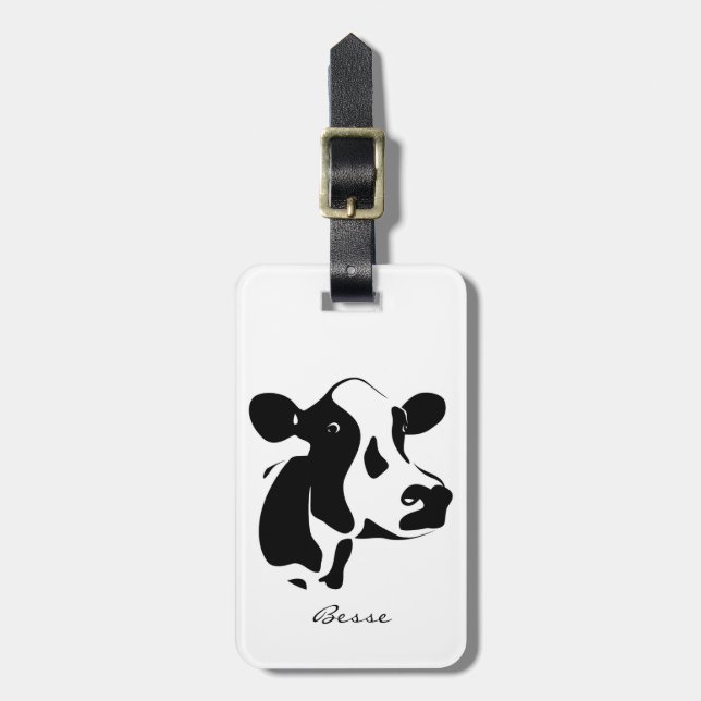 Cow Tillamook Cow Luggage Tag Custom Name (Front Vertical)