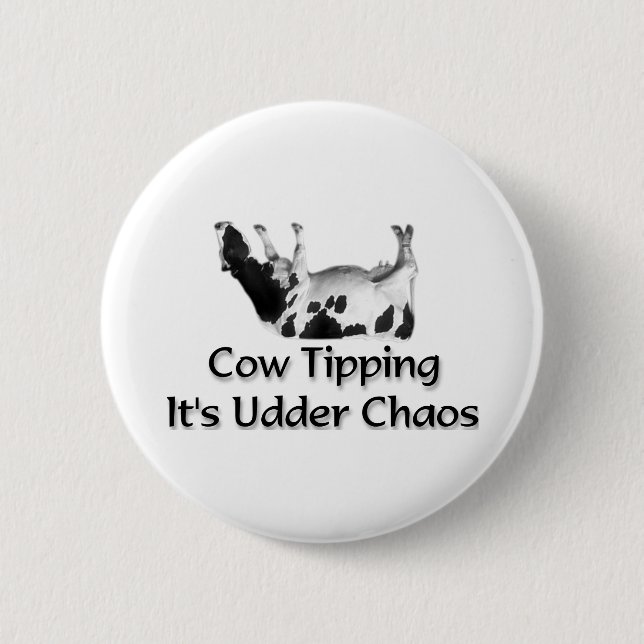 Cow Tipping  6 Cm Round Badge (Front)