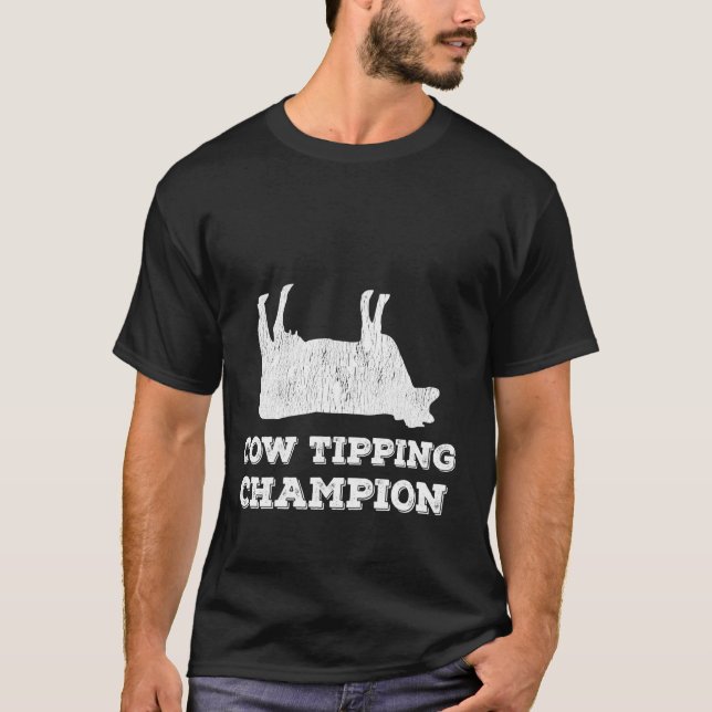 Cow Tipping Champion Funny Cow Tipping T-Shirt (Front)