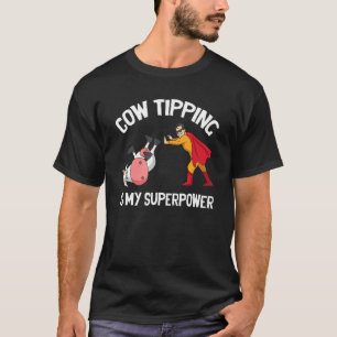 Cow Tipping Redneck Super Hero Humour Country Farm T-Shirt